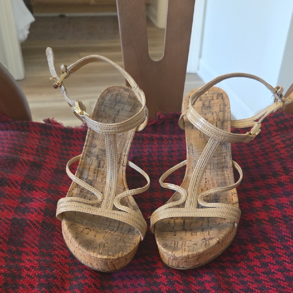 Michael Kors Tan Wedge Sandals